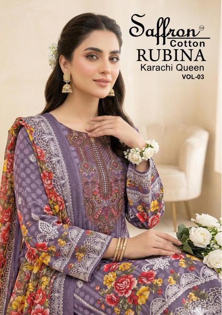 Saffron rubina vol-3 dress materials wholesale whats up numbers